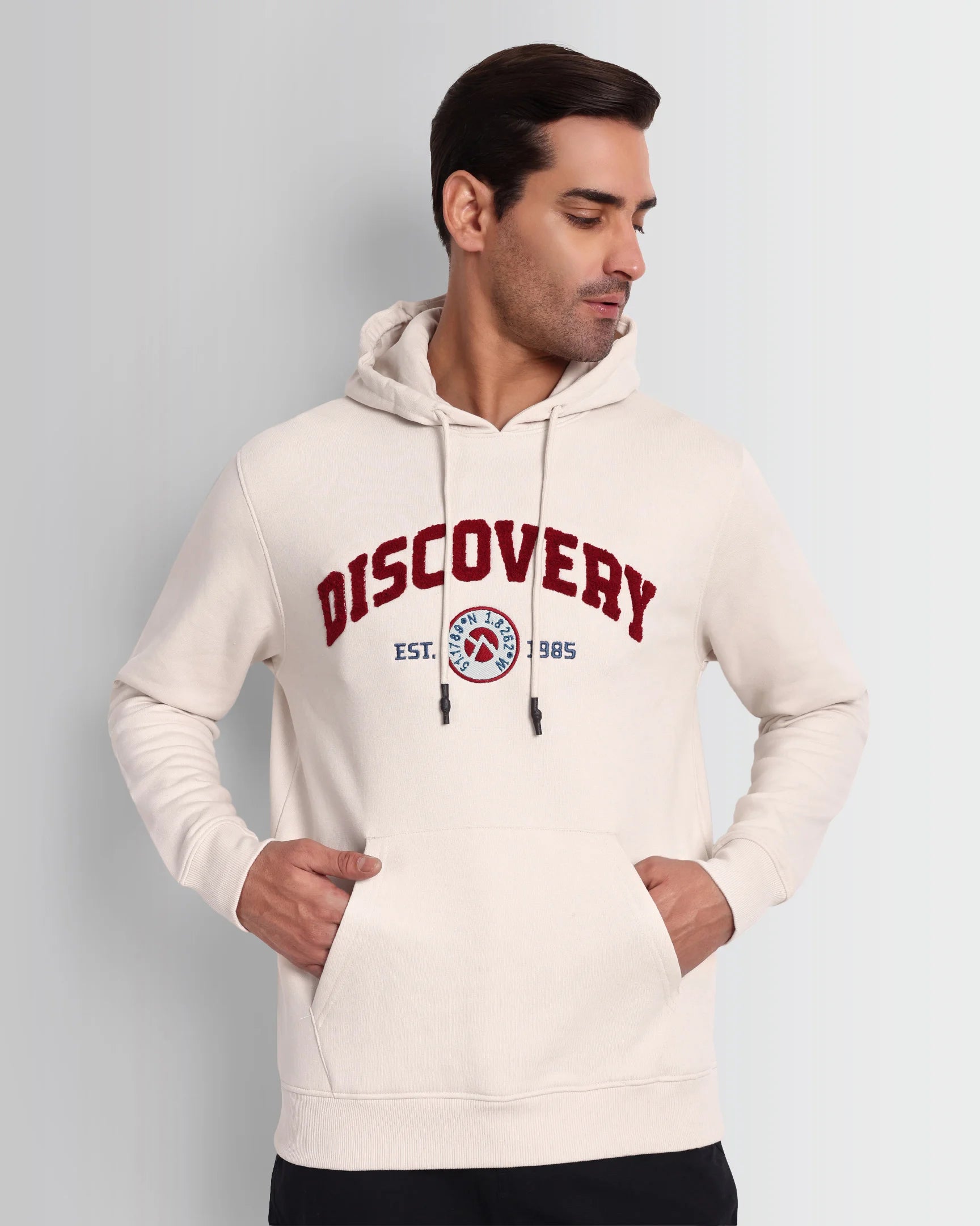 DISCOVERY Varsity 1985 Hoodie - Light Beige