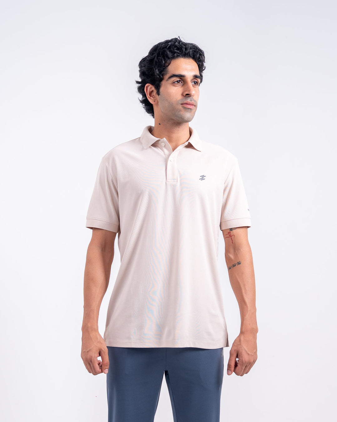DCYPHR Men`s AUSM5X™ Polo-Ivory Mist