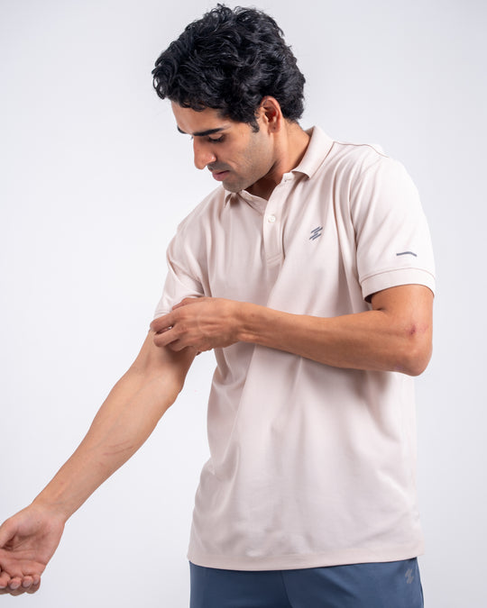 DCYPHR Men`s AUSM5X™ Polo-Ivory Mist