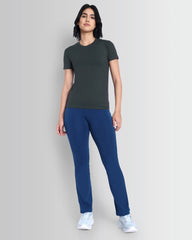 Women Essentials Stretch Brand Tee - Charcoal