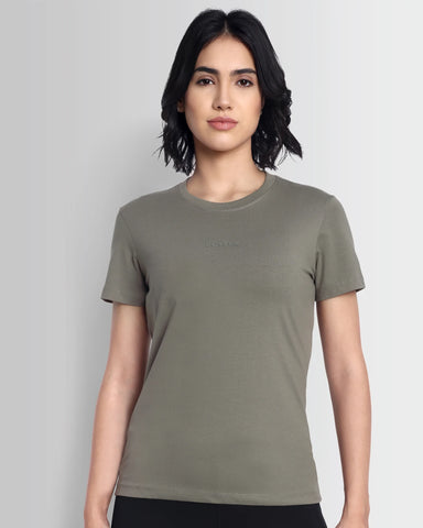 Essentials Stretch Brand Tee - Mud