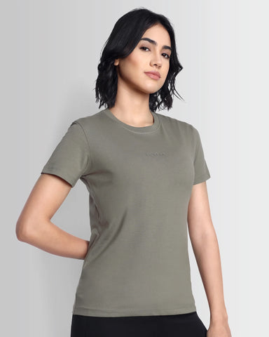 Essentials Stretch Brand Tee - Mud