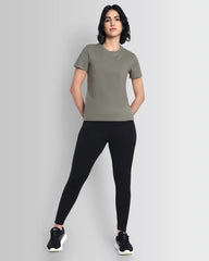 Women Essentials Stretch Brand Tee - Mud