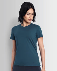 Women Essentials Stretch Brand Tee - Legion Blue