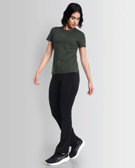 Women Essentials Stretch Brand Tee - Climbing Olive