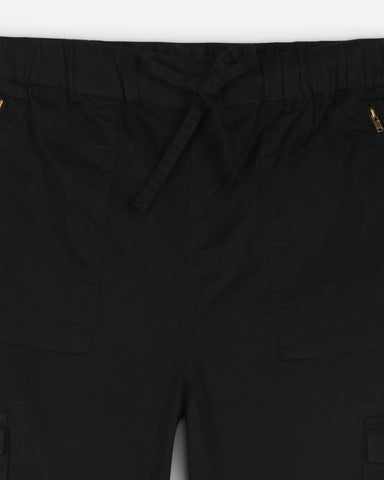 Street Grid Cargo Joggers - Black