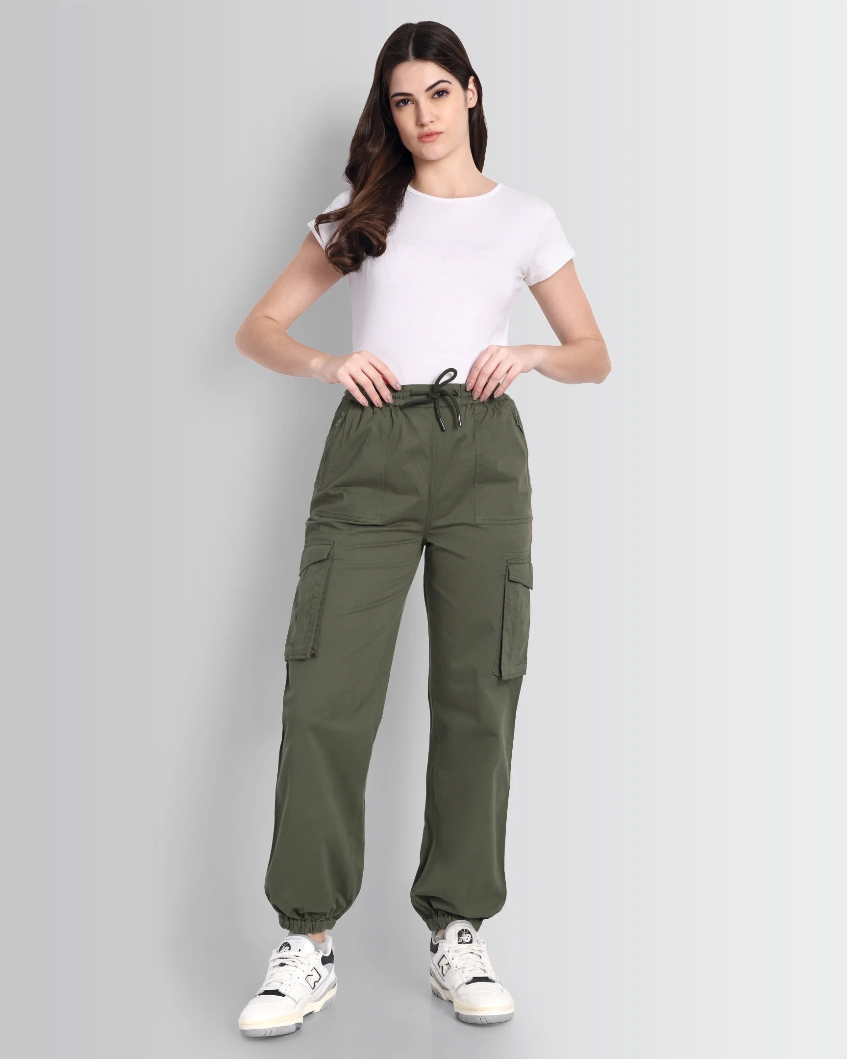 Street Grid Cargo Joggers - Green