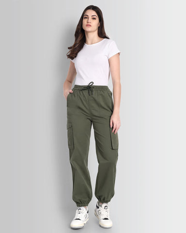 Street Grid Cargo Joggers - Green