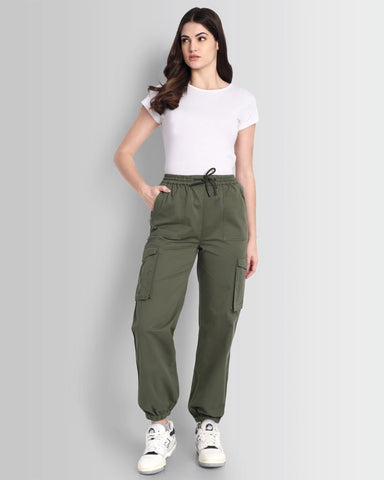 Street Grid Cargo Joggers - Green