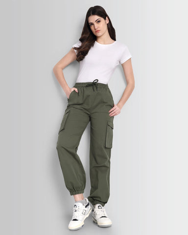 Street Grid Cargo Joggers - Green