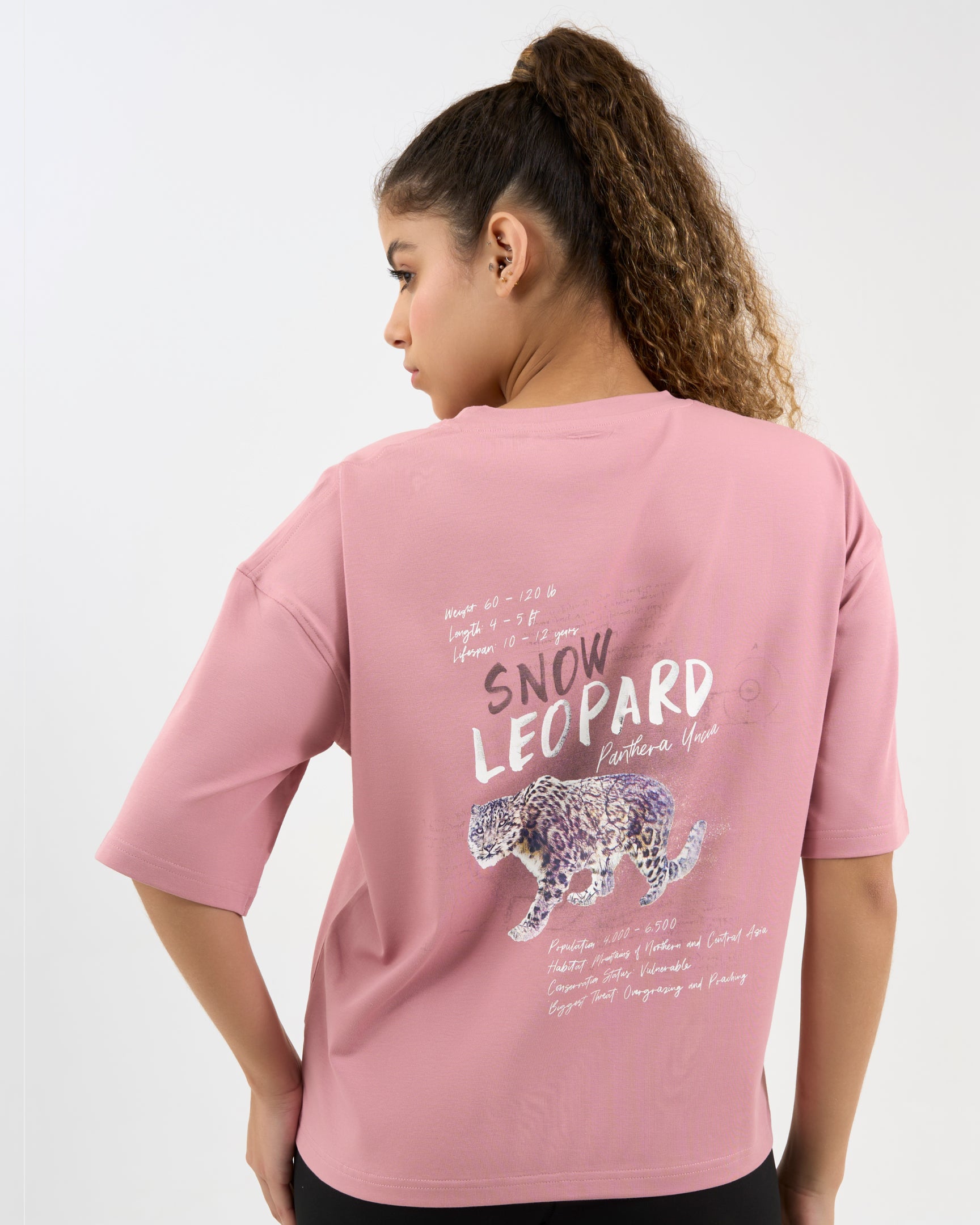 DISCOVERY Women's Snow Leopard Graphic Tee-Dusk Pink