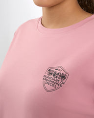 DISCOVERY Women's Snow Leopard Graphic Tee - Dusk Pink