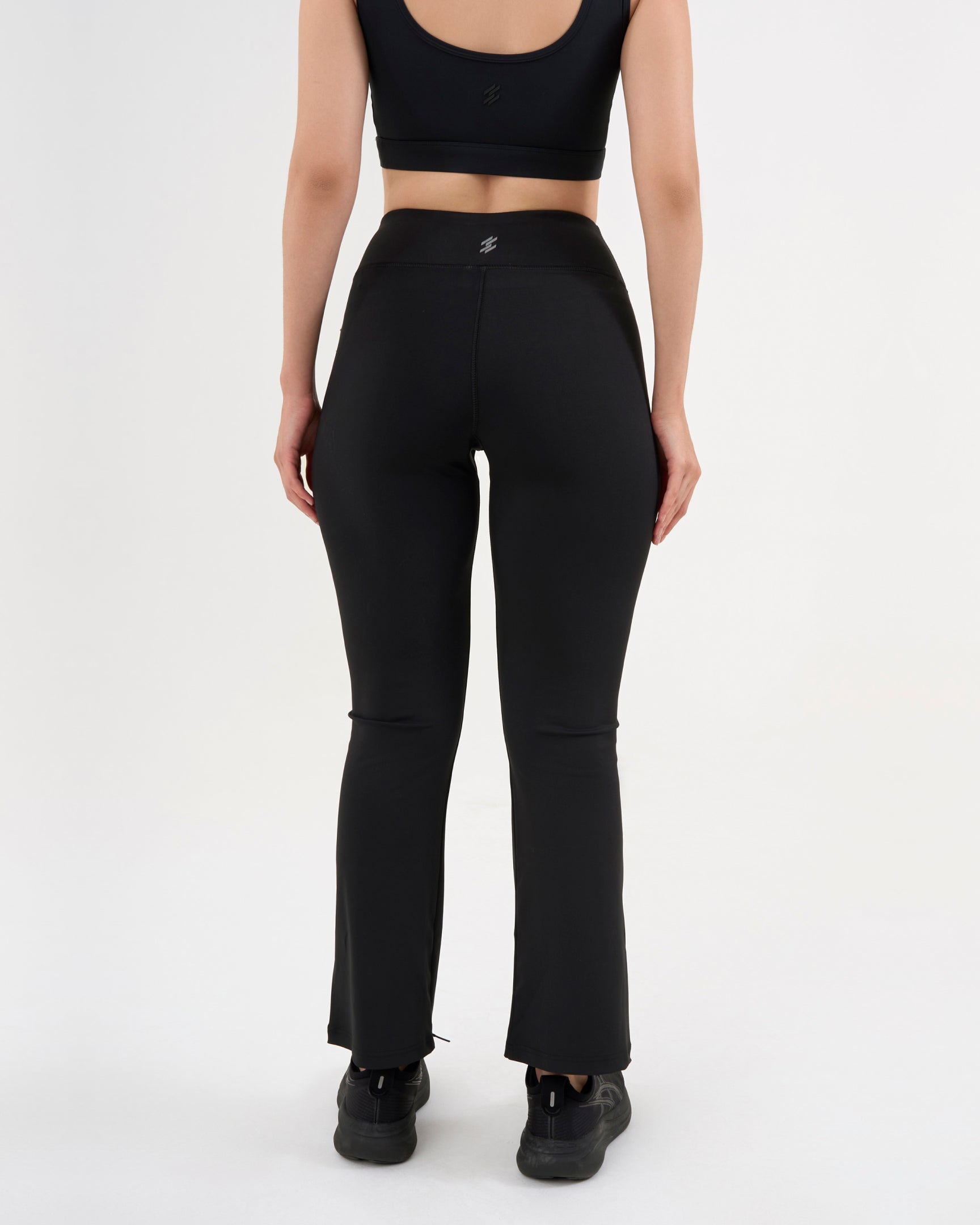 DCYPHR Women's High-Rise Flair Pants -Black