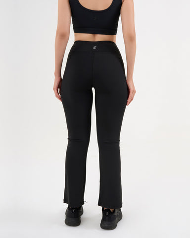 DCYPHR Women's High-Rise Flair Pants -Black