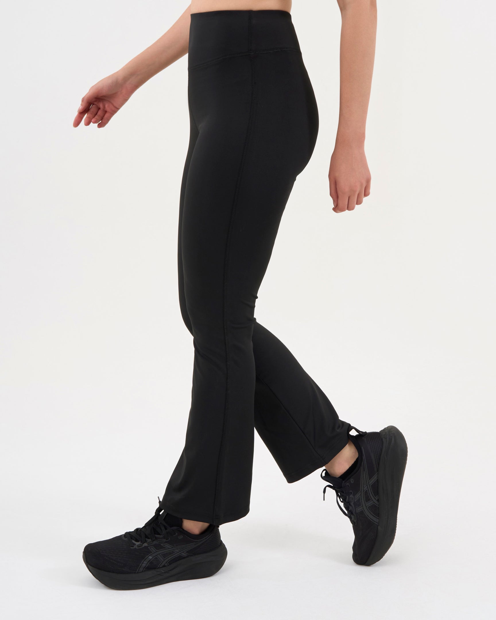 DCYPHR Women's High-Rise Flair Pants -Black