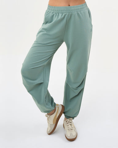 DCYPHR Women's Lightweight Terry Studio Pants-Ice Green