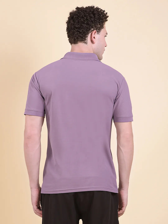 Man wearing a purple polo t-shirt (DCYPHR Men&