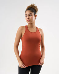 DCYPHR Women's AUSM5X™ Waist-Length Racerback Tank Top - Burnt Orange