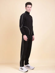 Men's Flex Grid Tracksuit-Black
