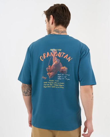 DISCOVERY Men's Orangutan Graphic Tee - Night Lagoon