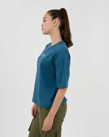 DCYPHR DISCOVERY Women's Discover World Graphic Tee-Deep Teal