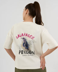 DISCOVERY Women's Galapagos Penguin Graphic Tee - Off-white