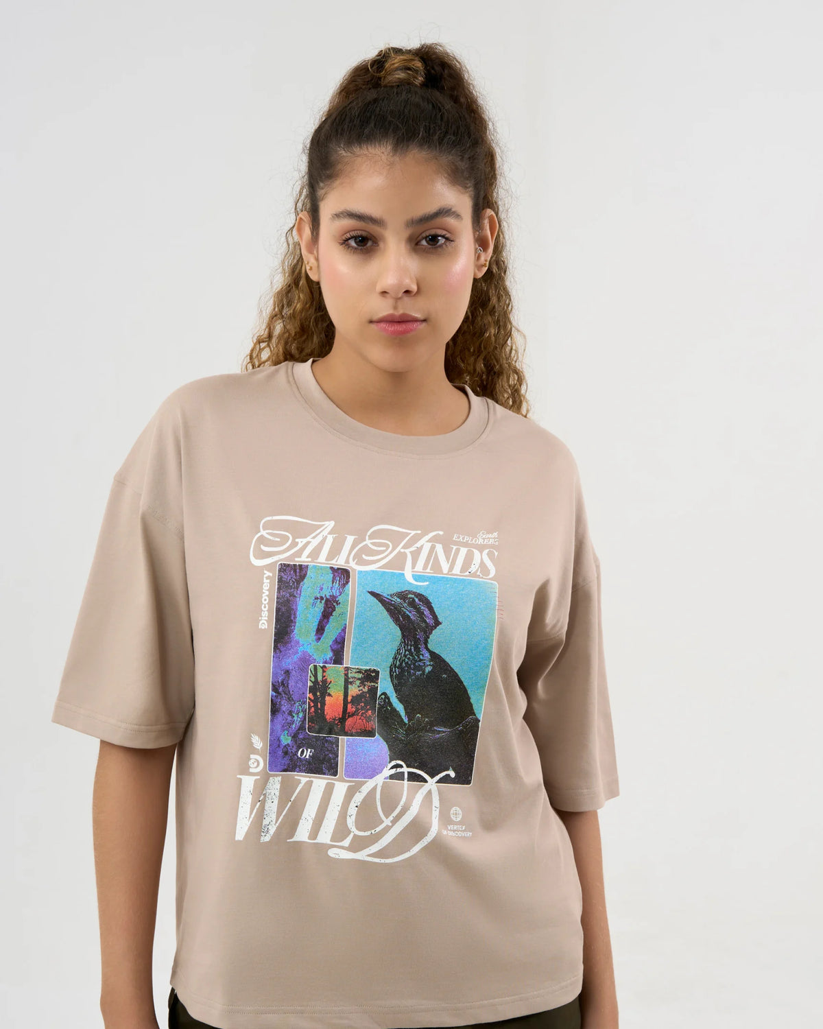 DCYPHR DISCOVERY Women's All Kinds Wild Graphic Tee-Dune Earth