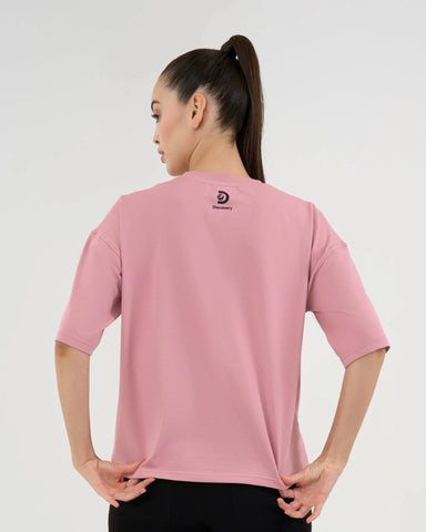 DCYPHR DISCOVERY Women's Explore the world Graphic Tee-Dusk Pink