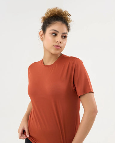 DCYPHR Women's AUSM5X™ Mesh Tee-Burnt Orange