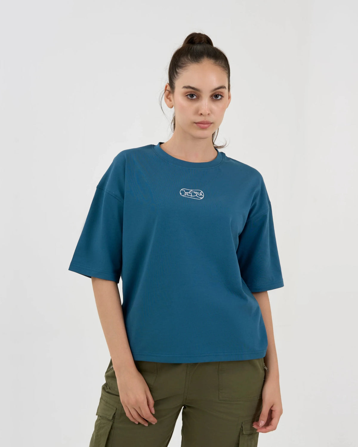 DCYPHR DISCOVERY Women's Discover World Graphic Tee-Deep Teal