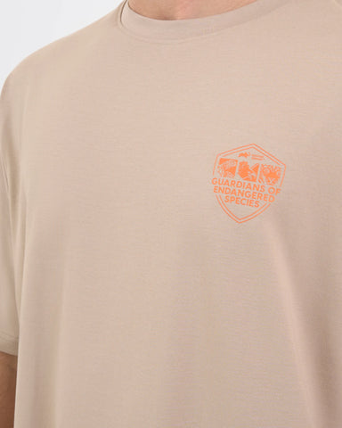 DISCOVERY Men's Rhinoceros Graphic Tee-Dune Earth