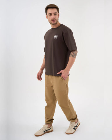 DISCOVERY Men's Jaguar Graphic Tee -Truffle