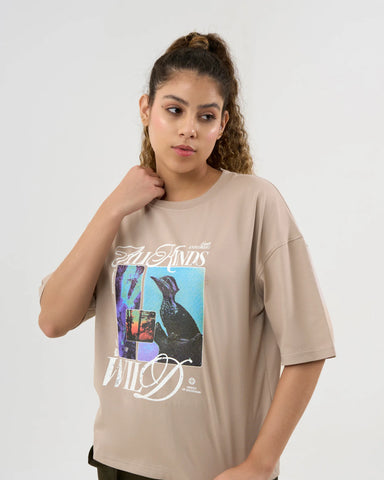 DCYPHR DISCOVERY Women's All Kinds Wild Graphic Tee-Dune Earth