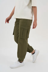 Street Grid Cargo Joggers - Green
