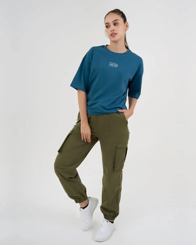 DCYPHR DISCOVERY Women's Discover World Graphic Tee-Deep Teal