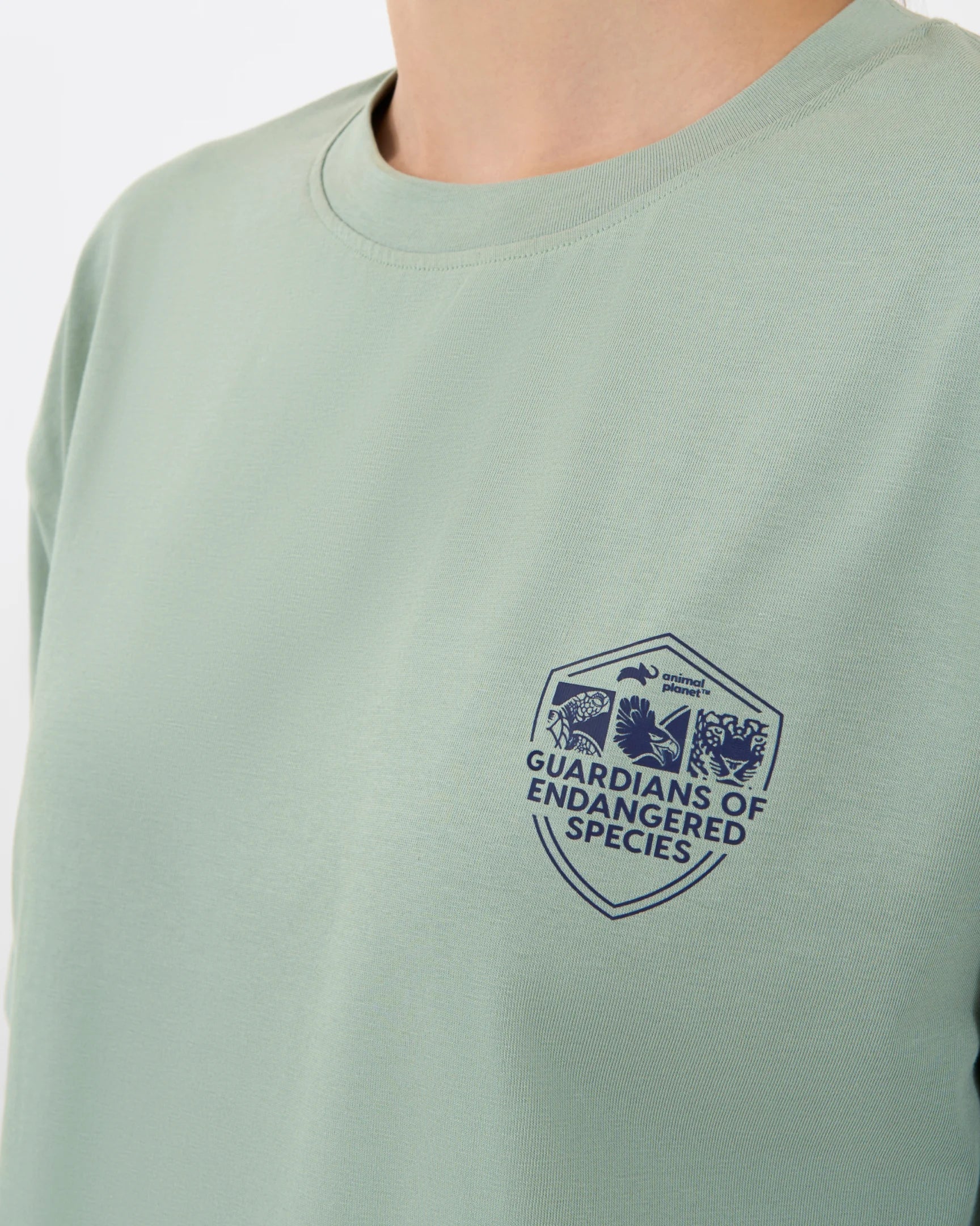DISCOVERY Women's Blue Whale Graphic Tee-Ice Green