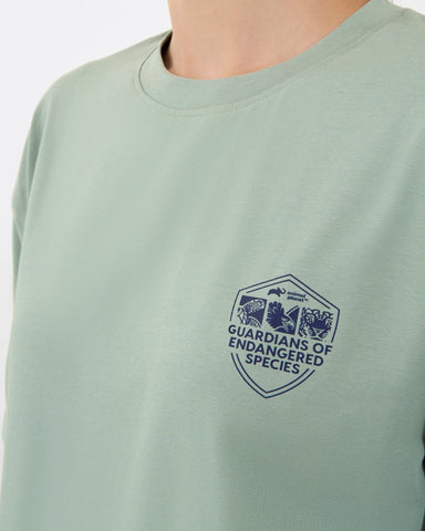 DISCOVERY Women's Blue Whale Graphic Tee-Ice Green