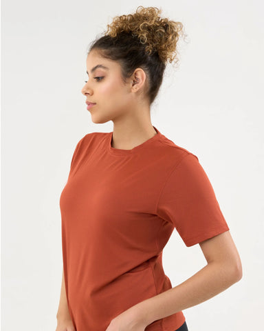DCYPHR Women's AUSM5X™ Mesh Tee-Burnt Orange