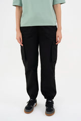 Street Grid Cargo Joggers - Black
